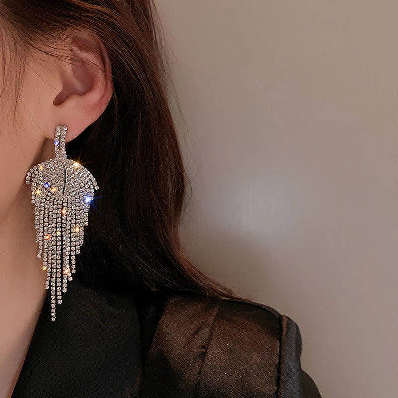 Luxury Leaf Tassel Earrings - S925 - Emberil