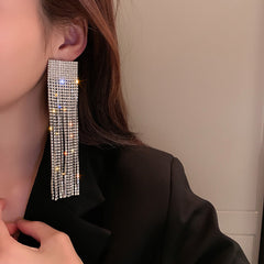 Luxury Rectangular Tassel Earrings - S925 - Emberil