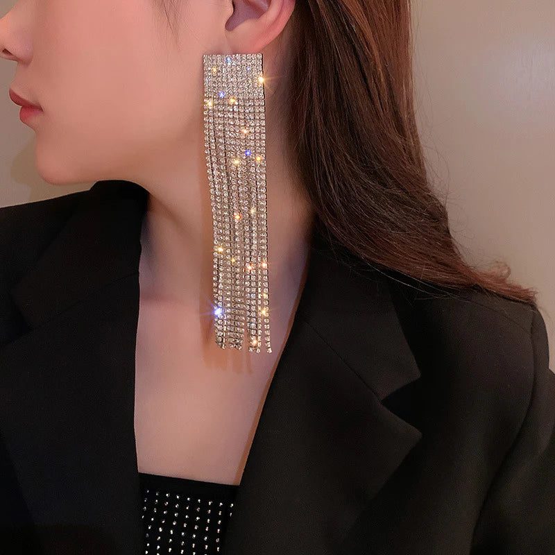 Luxury Rectangular Tassel Earrings - S925 - Emberil