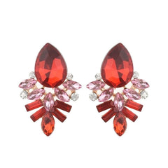 Red Rhinestone Studs - Emberil