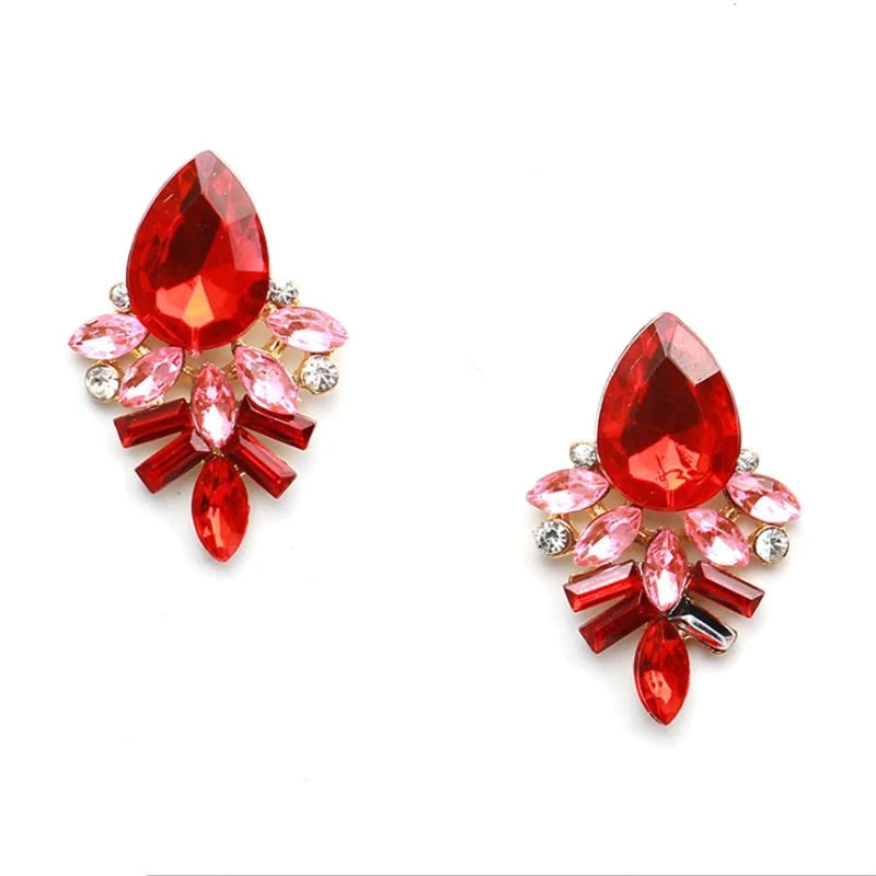 Red Rhinestone Studs - Emberil