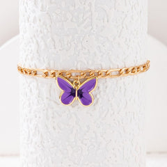 Purple Butterfly Anklet - Emberil