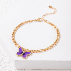 Purple Butterfly Anklet - Emberil