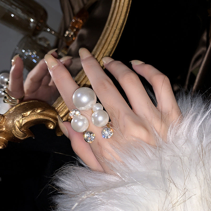 Pearl Crystal Ring (Adjustable) - Emberil