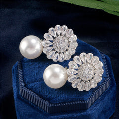 Crystal Blossom Tops Earrings - S925 - Emberil