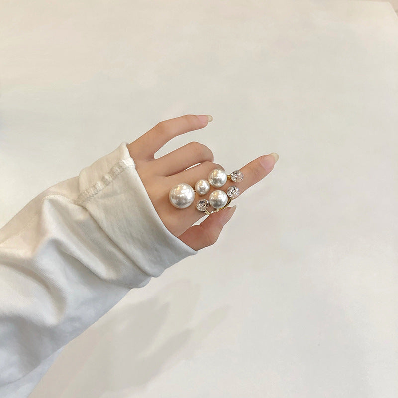 Pearl Crystal Ring (Adjustable) - Emberil