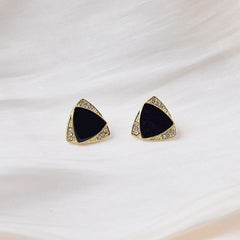 Black Triangle Earrings - Emberil