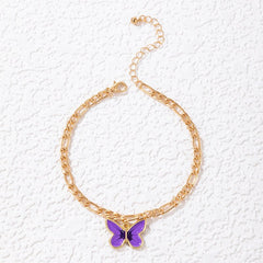 Purple Butterfly Anklet - Emberil