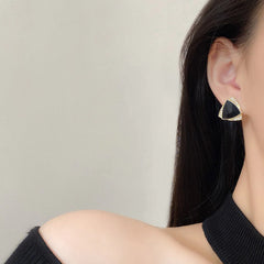 Black Triangle Earrings - Emberil