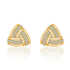 Golden Temperament Triangle S925 Stud Earrings