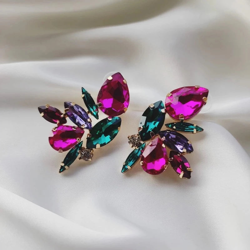 Multi Crystal Stud Earrings - Emberil