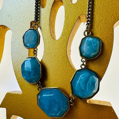 Smoky Blue Stones Necklace