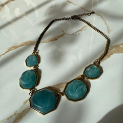 Smoky Blue Stones Necklace