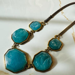 Smoky Blue Stones Necklace