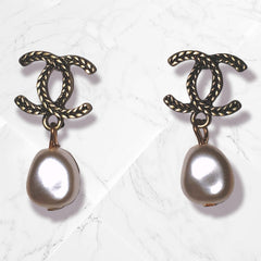 Double C Mother Pearl Earrings S925 - Emberil