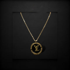 Black aLVar Golden Necklace - Stainless Steel