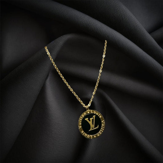 Black aLVar Golden Necklace - Stainless Steel - Emberil