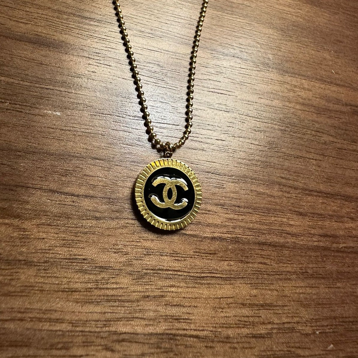 Double C Golden Pendant Necklace - Stainless Steel - Emberil