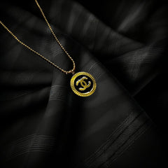 Double C Golden Pendant Necklace - Stainless Steel - Emberil