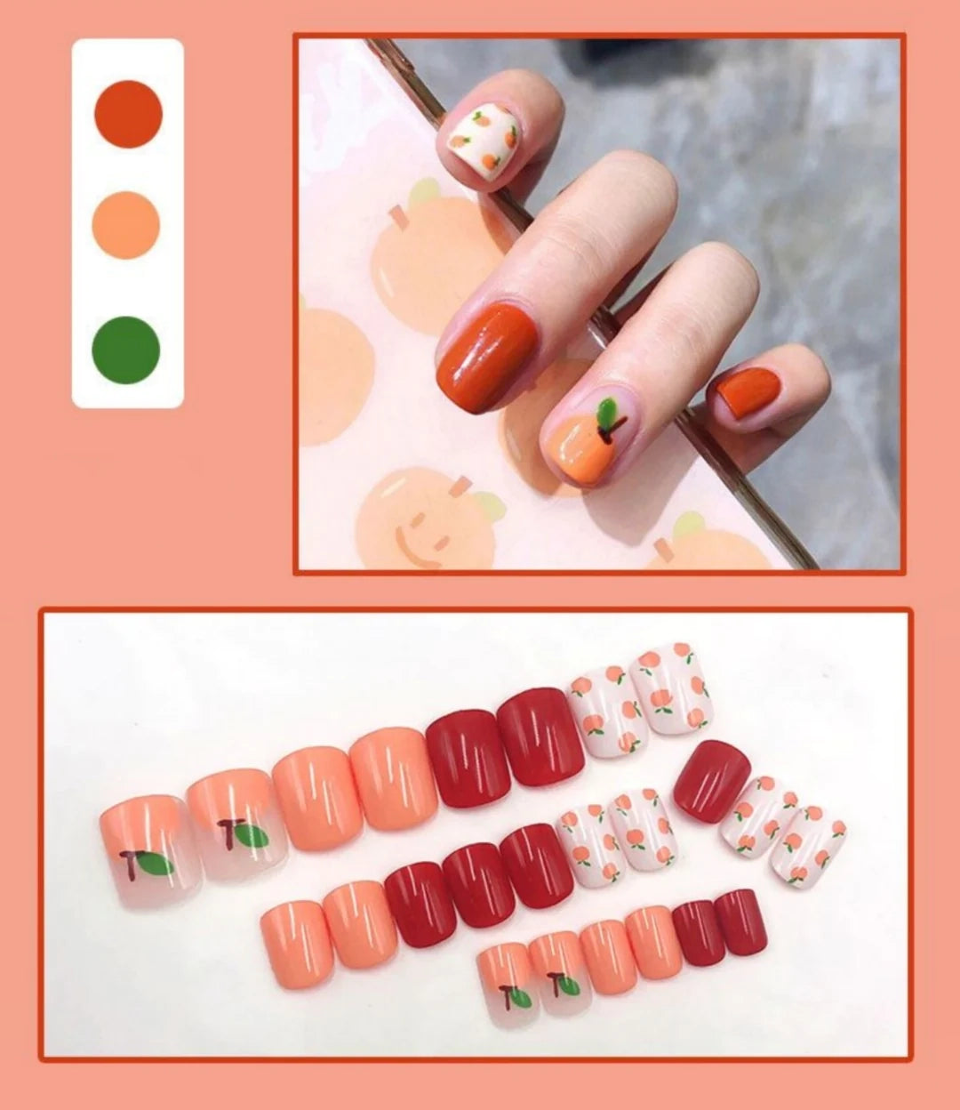 Tangerine Press On Nails - Emberil