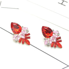 Red Rhinestone Studs - Emberil