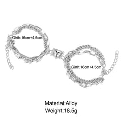 2 Pcs Eternal Love Magnetic Chain Couple Bracelets - Emberil