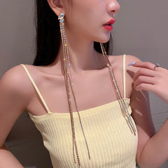 The Long Tassel Golden Drop Earrings - S925 - Emberil