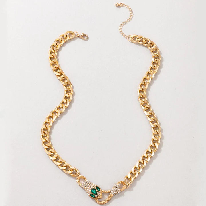 Golden Snake Bone Necklace - Emberil