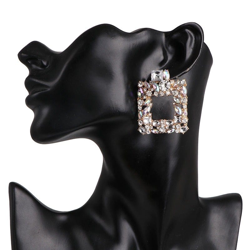 Luxury Crystal Square Statement Earrings - Emberil