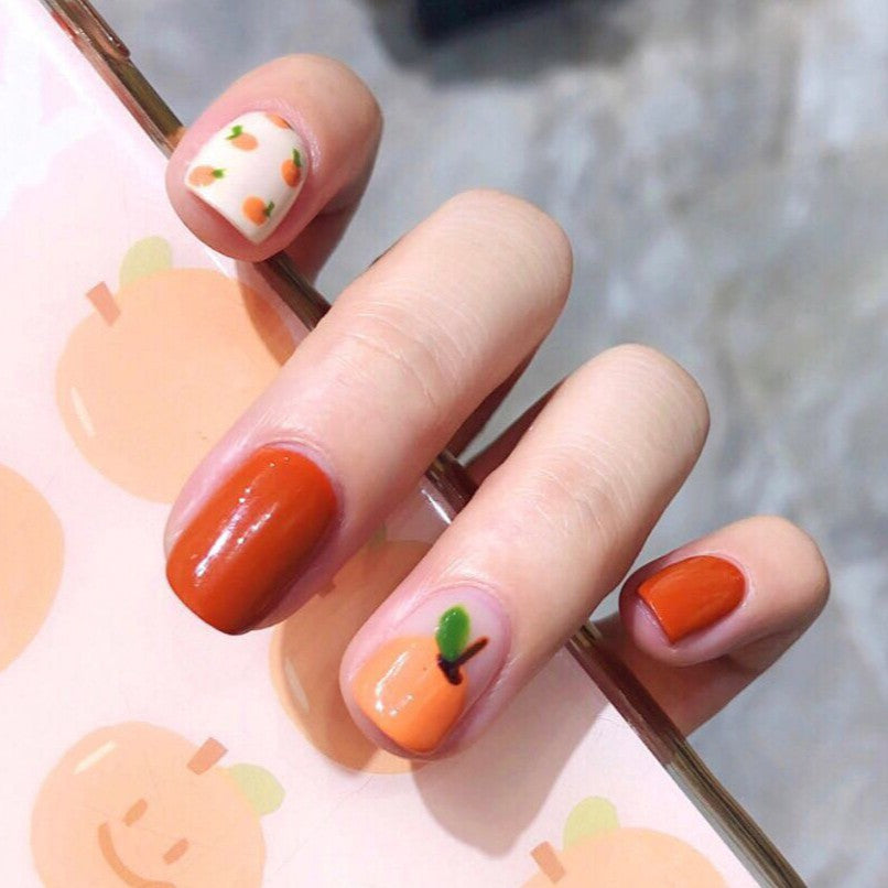 Tangerine Press On Nails - Emberil