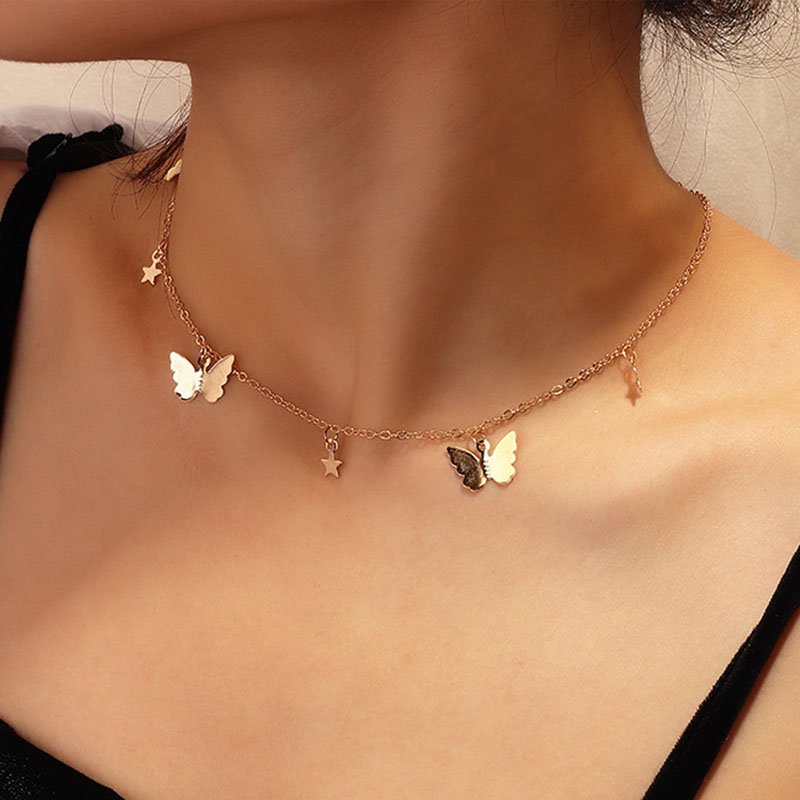 Butterfly Star Girl Necklace - Emberil