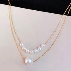 Double Layer Imitation Pearl Necklace - Emberil