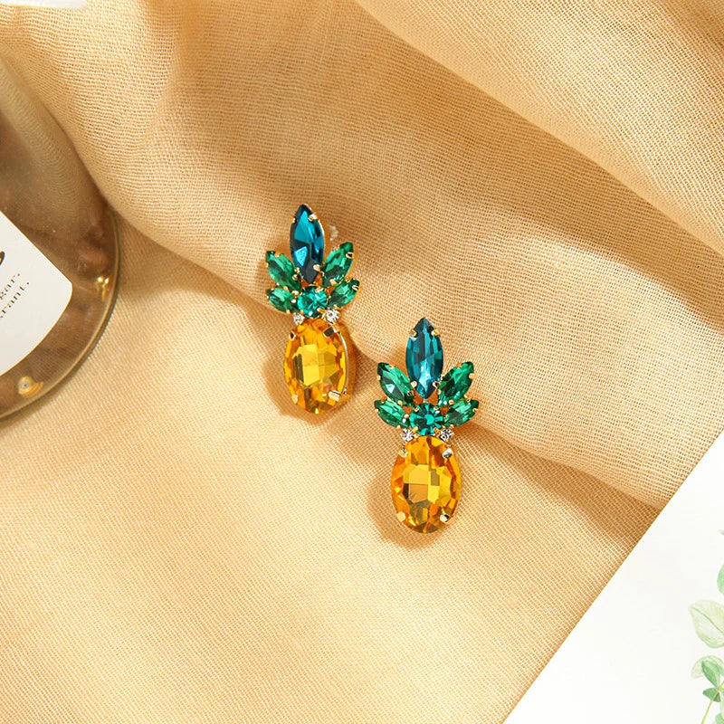 Crystal Pineapple Earrings - Emberil