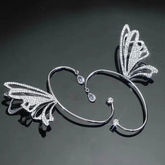 Fairy Butterfly Luxury Silver Ear Cuffs (Pair) - Emberil