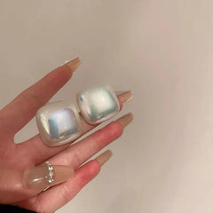 Breeze of Ocean Square Pearl Studs - Emberil