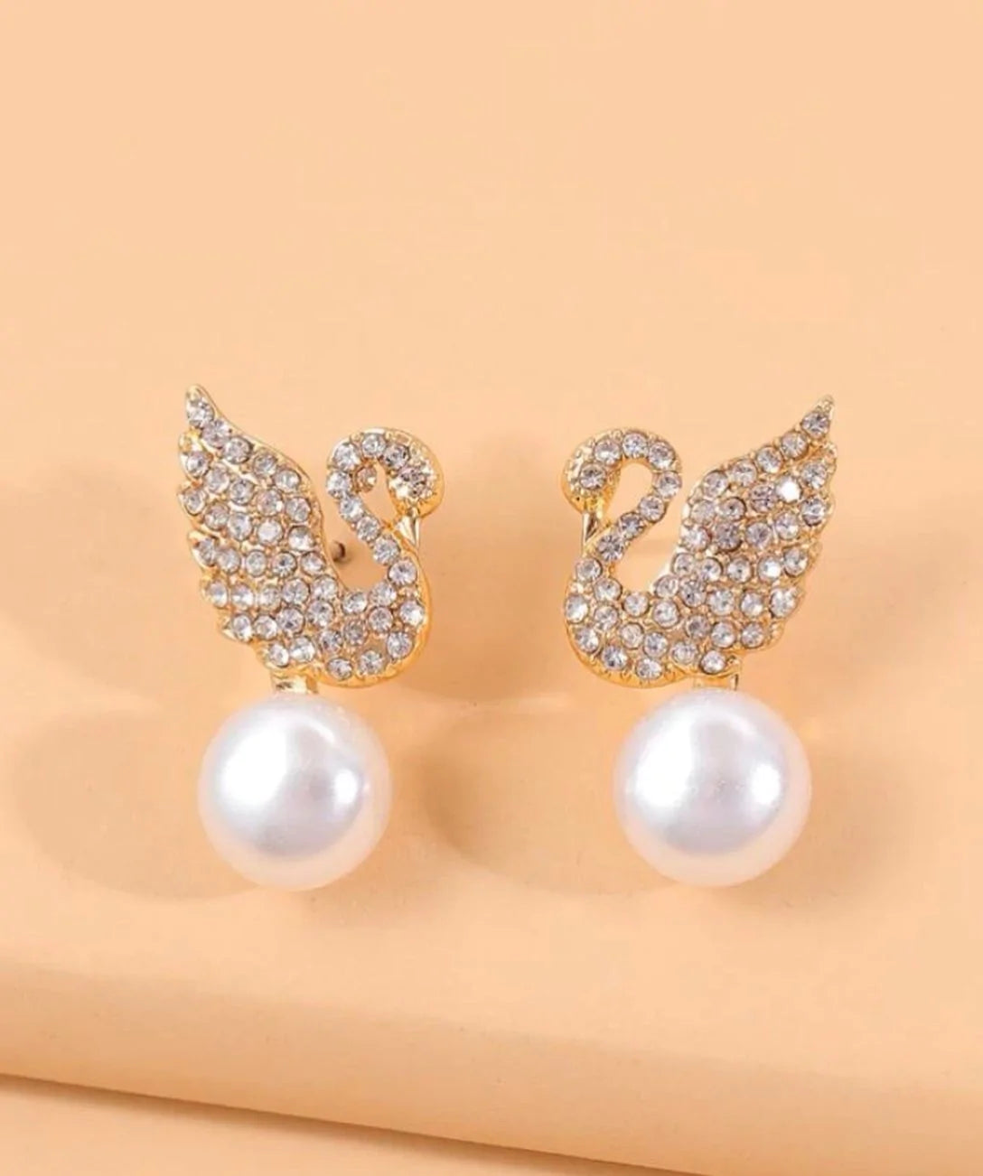 Pearl Swan Stud Earring - S925 - Emberil