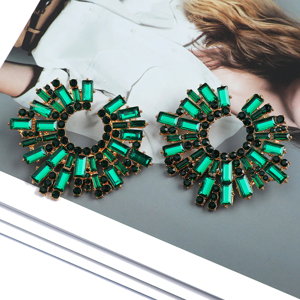 Luxury Rhinestone Statement Earrings - Emberil