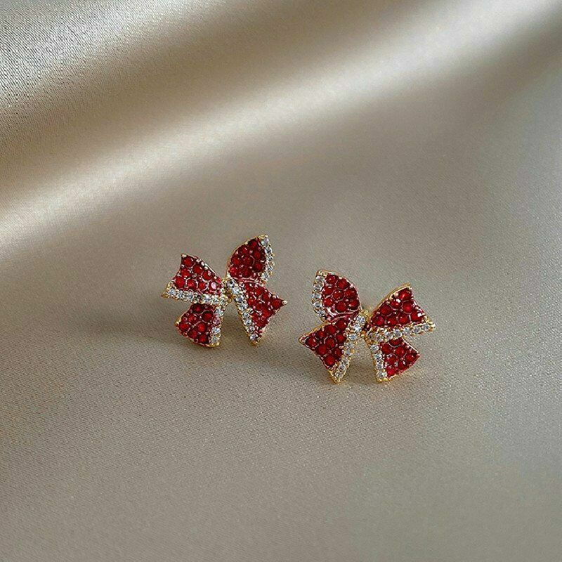 Cute Bow Studs - (Cubic Zirconia) S925 - Emberil