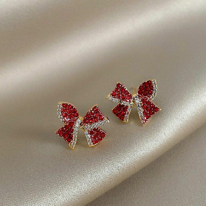 Cute Bow Studs - (Cubic Zirconia) S925 - Emberil