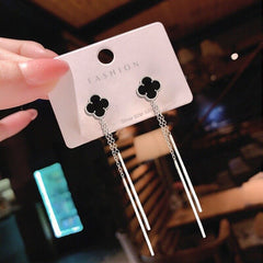 Luxury Clover Tassel Earrings S925